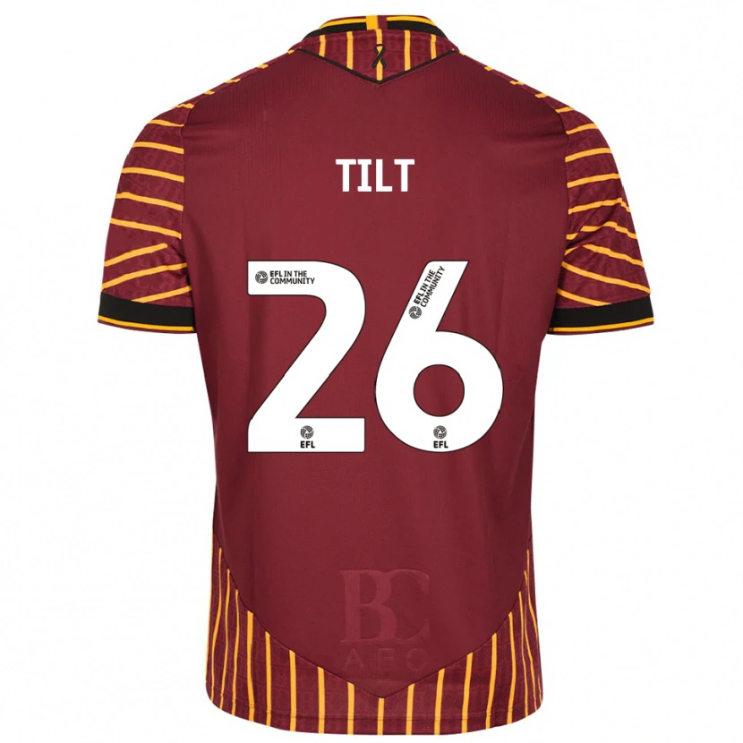 Danxen Kinderen Curtis Tilt #26 Oranje Bordeauxrood Thuisshirt Thuistenue 2025/26 T-Shirt