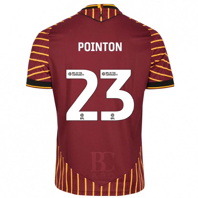 Danxen Kinderen Bobby Pointon #23 Oranje Bordeauxrood Thuisshirt Thuistenue 2025/26 T-Shirt