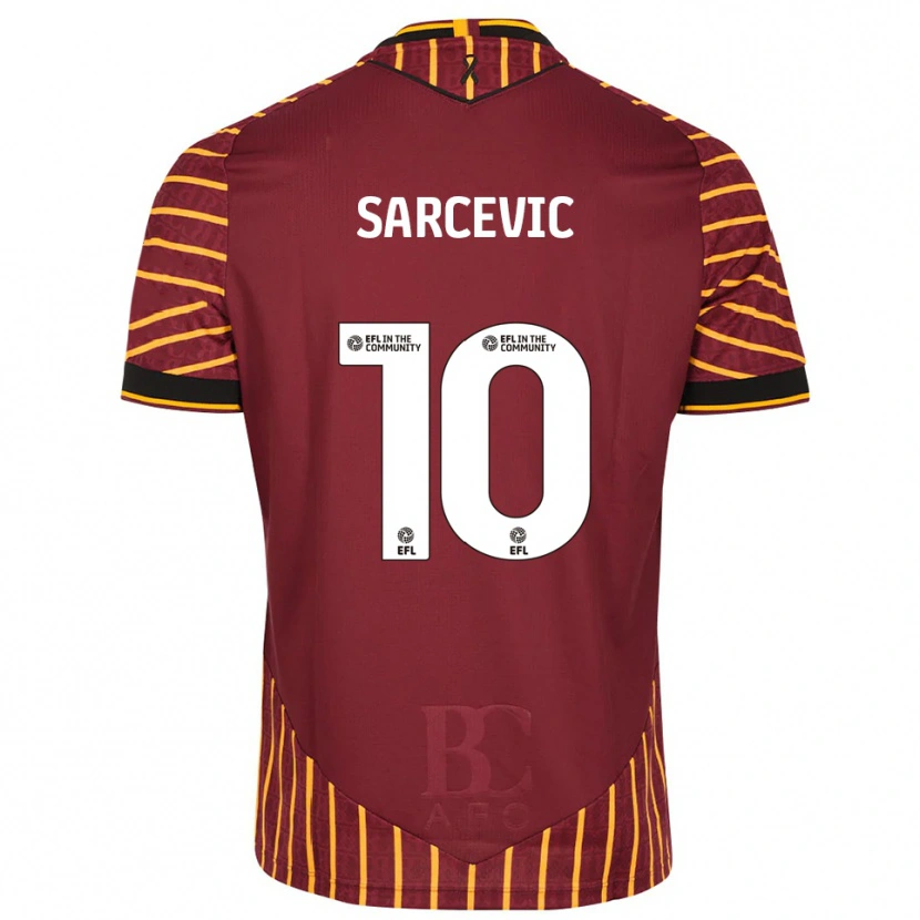 Danxen Kinderen Antoni Sarcevic #10 Oranje Bordeauxrood Thuisshirt Thuistenue 2025/26 T-Shirt