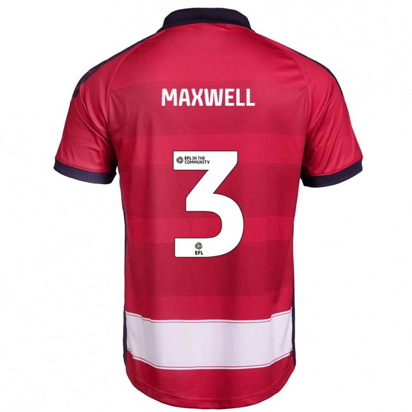 Danxen Kinderen James Maxwell #3 Rood Wit Thuisshirt Thuistenue 2025/26 T-Shirt