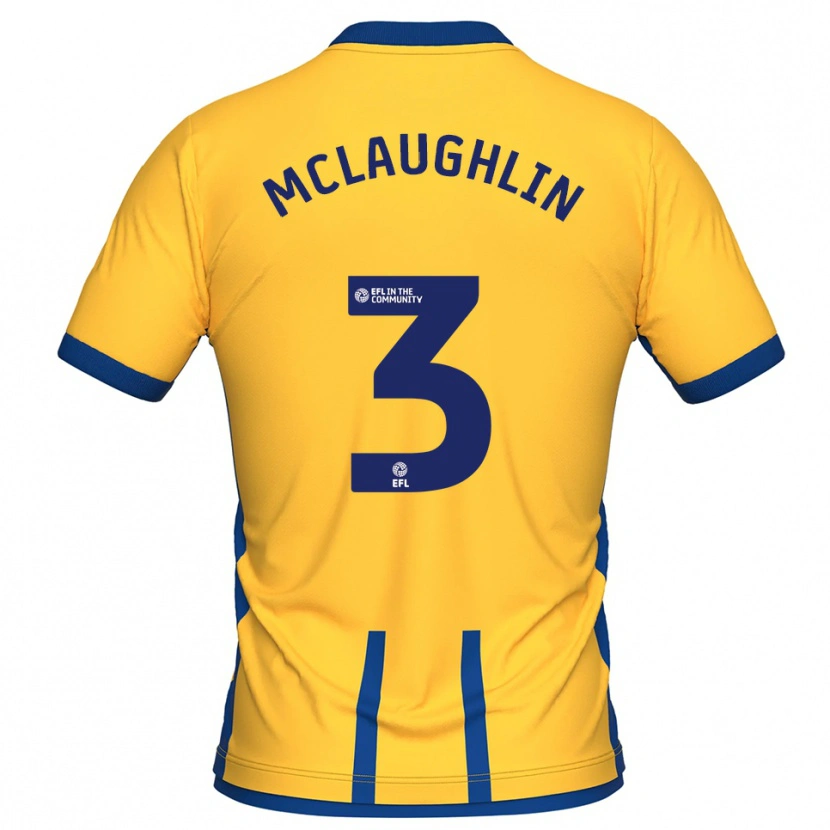 Danxen Kinderen Stephen Mclaughlin #3 Geel Blauw Thuisshirt Thuistenue 2025/26 T-Shirt