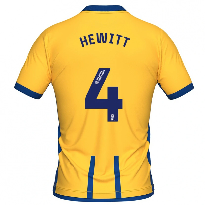 Danxen Kinderen Elliott Hewitt #4 Geel Blauw Thuisshirt Thuistenue 2025/26 T-Shirt