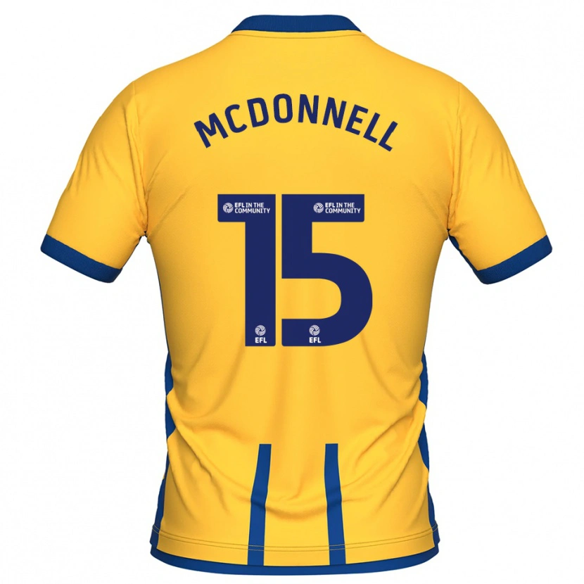 Danxen Kinderen Jamie Mcdonnell #15 Geel Blauw Thuisshirt Thuistenue 2025/26 T-Shirt