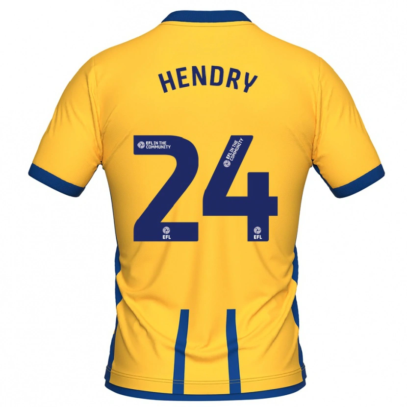 Danxen Kinderen Regan Hendry #24 Geel Blauw Thuisshirt Thuistenue 2025/26 T-Shirt