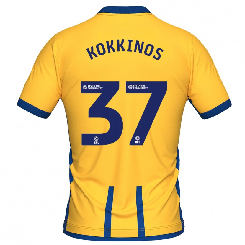 Danxen Kinderen Ronnie Kokkinos #37 Geel Blauw Thuisshirt Thuistenue 2025/26 T-Shirt