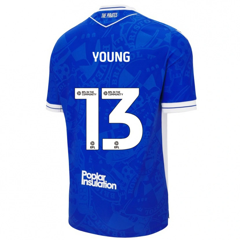 Danxen Kinderen Brad Young #13 Blauw Wit Thuisshirt Thuistenue 2025/26 T-Shirt