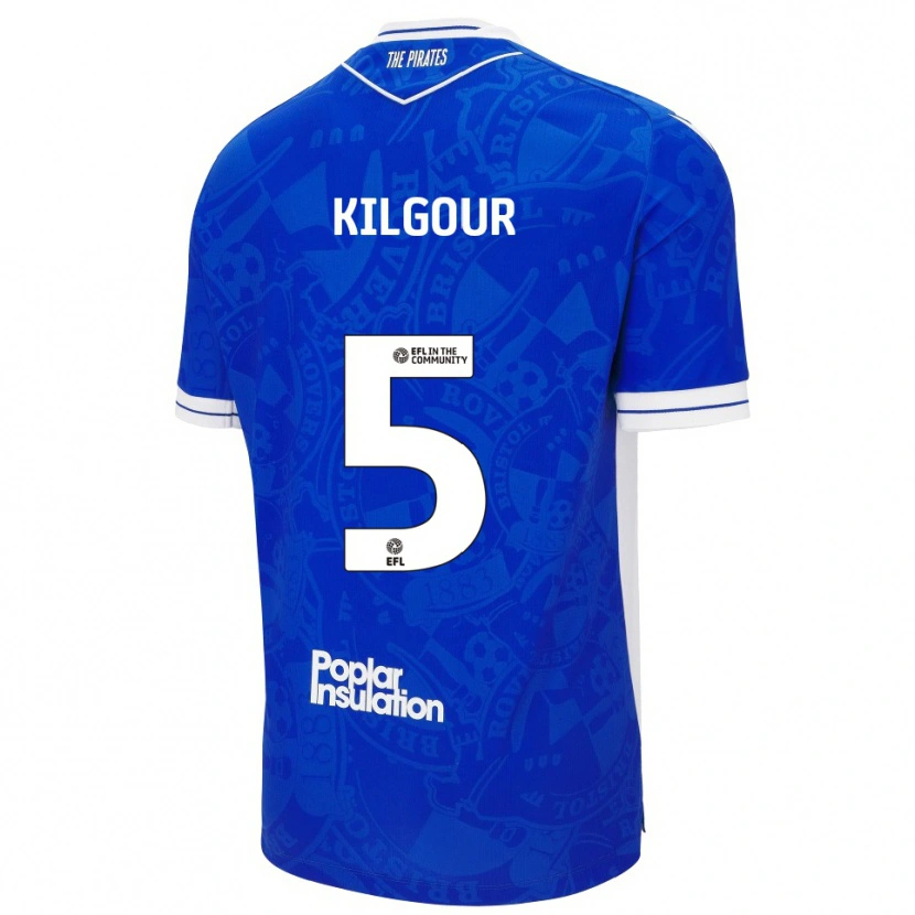 Danxen Kinderen Alfie Kilgour #5 Blauw Wit Thuisshirt Thuistenue 2025/26 T-Shirt