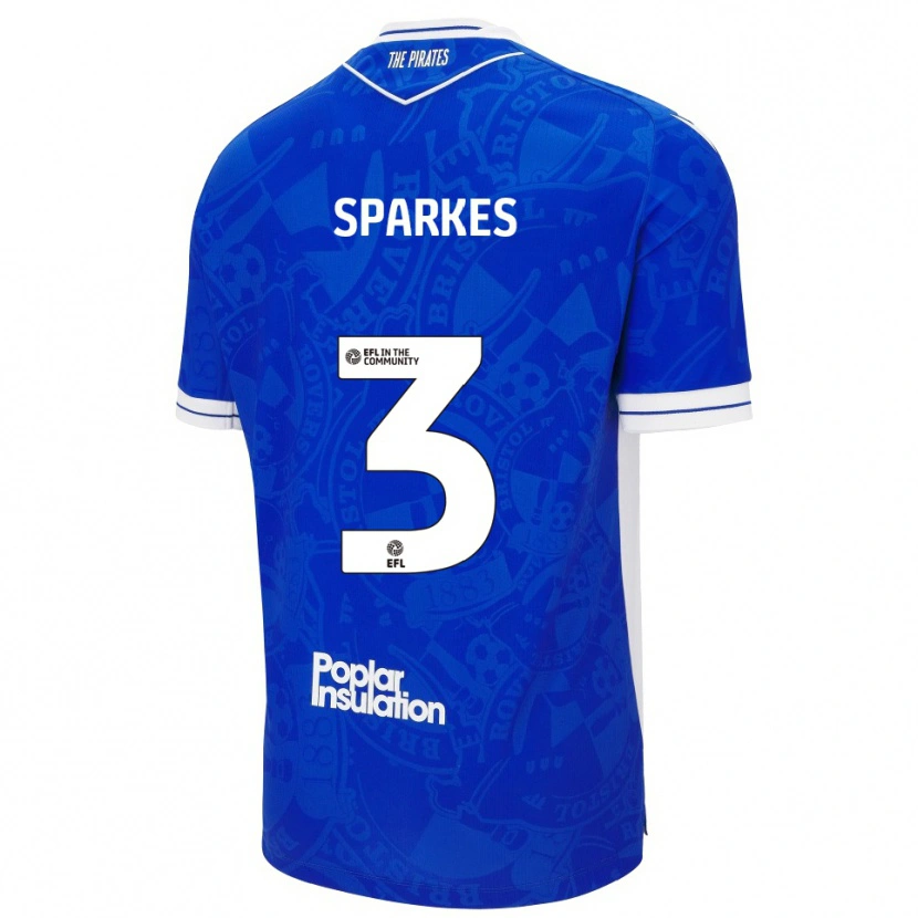 Danxen Kinderen Jack Sparkes #3 Blauw Wit Thuisshirt Thuistenue 2025/26 T-Shirt