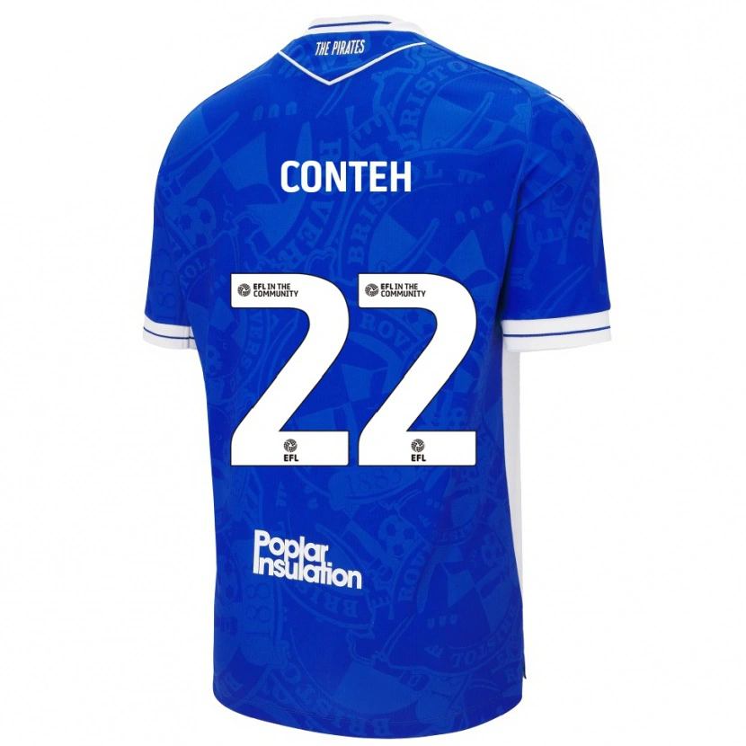 Danxen Kinderen Kamil Conteh #22 Blauw Wit Thuisshirt Thuistenue 2025/26 T-Shirt