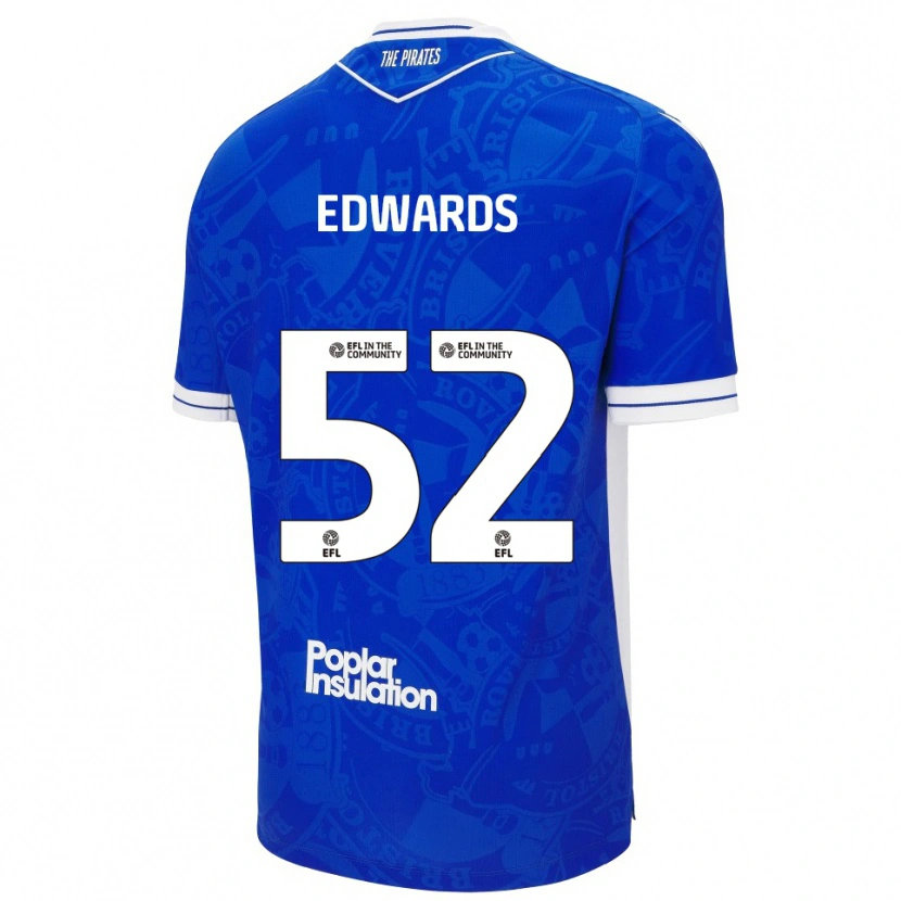 Danxen Kinderen Max Edwards #52 Blauw Wit Thuisshirt Thuistenue 2025/26 T-Shirt