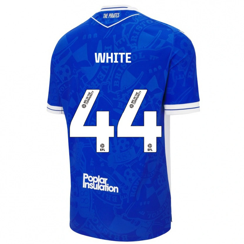 Danxen Kinderen Charlie White #44 Blauw Wit Thuisshirt Thuistenue 2025/26 T-Shirt