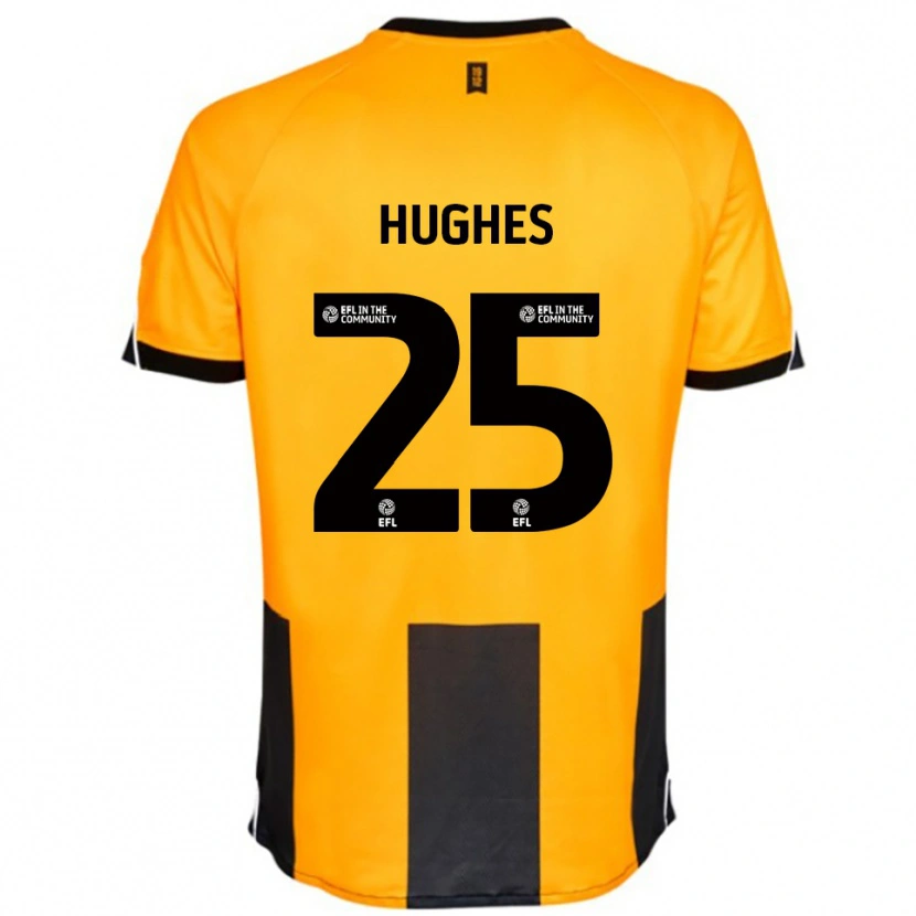 Danxen Kinderen Ben Hughes #25 Oranje Zwart Thuisshirt Thuistenue 2025/26 T-Shirt
