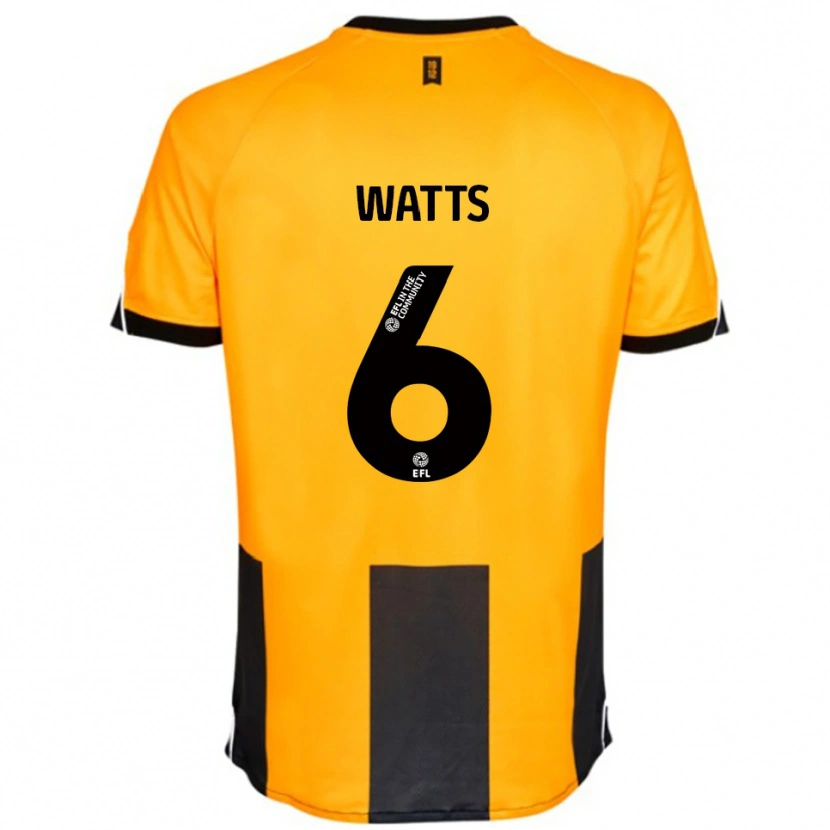 Danxen Kinderen Kell Watts #6 Oranje Zwart Thuisshirt Thuistenue 2025/26 T-Shirt