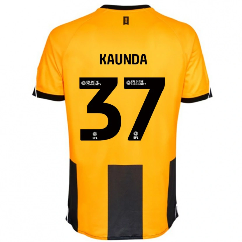 Danxen Kinderen Amaru Kaunda #37 Oranje Zwart Thuisshirt Thuistenue 2025/26 T-Shirt