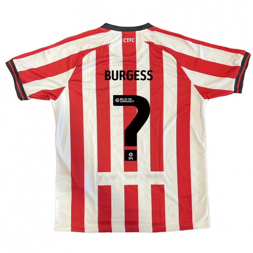Danxen Kinderen Bradley Burgess #0 Rood Wit Zwart Thuisshirt Thuistenue 2025/26 T-Shirt