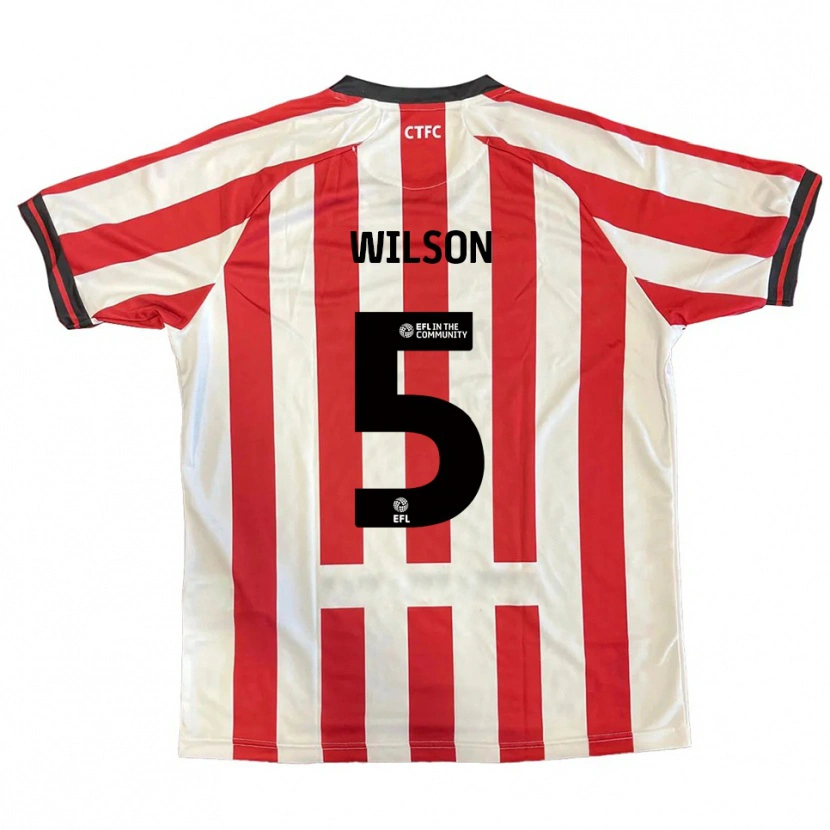 Danxen Kinderen James Wilson #5 Rood Wit Zwart Thuisshirt Thuistenue 2025/26 T-Shirt