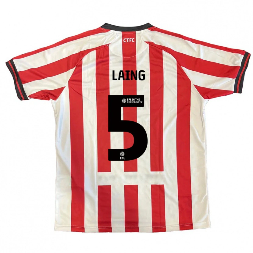 Danxen Kinderen Levi Laing #5 Rood Wit Zwart Thuisshirt Thuistenue 2025/26 T-Shirt
