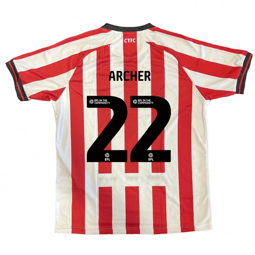 Danxen Kinderen Ethon Archer #22 Rood Wit Zwart Thuisshirt Thuistenue 2025/26 T-Shirt