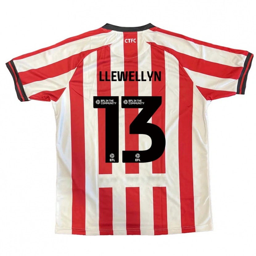 Danxen Kinderen Ffion Llewellyn #13 Rood Wit Zwart Thuisshirt Thuistenue 2025/26 T-Shirt