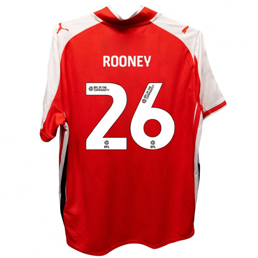 Danxen Kinderen Shaun Rooney #26 Rood Wit Thuisshirt Thuistenue 2025/26 T-Shirt