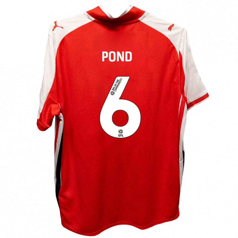 Danxen Kinderen Nathan Pond #6 Rood Wit Thuisshirt Thuistenue 2025/26 T-Shirt