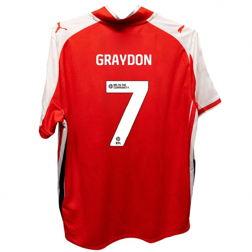 Danxen Kinderen Ryan Graydon #7 Rood Wit Thuisshirt Thuistenue 2025/26 T-Shirt