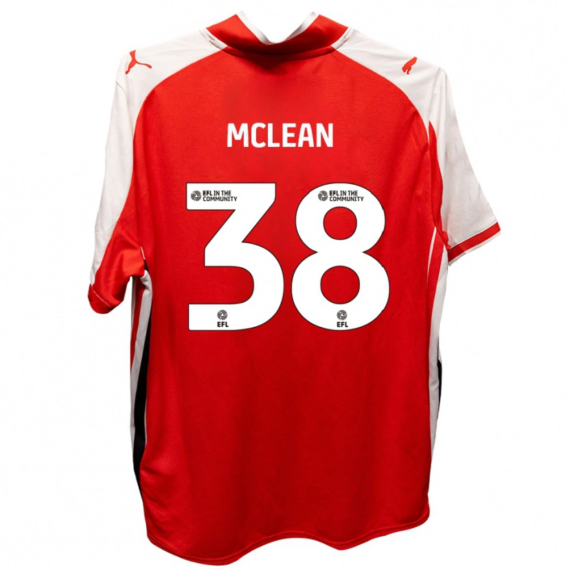 Danxen Kinderen Crispin Mclean #38 Rood Wit Thuisshirt Thuistenue 2025/26 T-Shirt