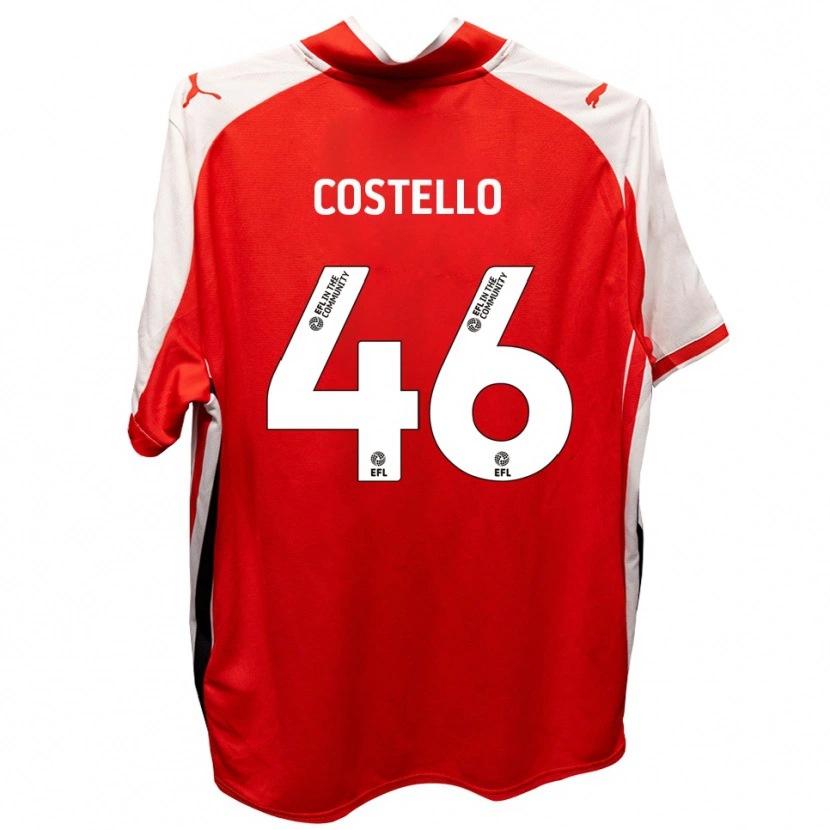 Danxen Kinderen Calum Costello #46 Rood Wit Thuisshirt Thuistenue 2025/26 T-Shirt