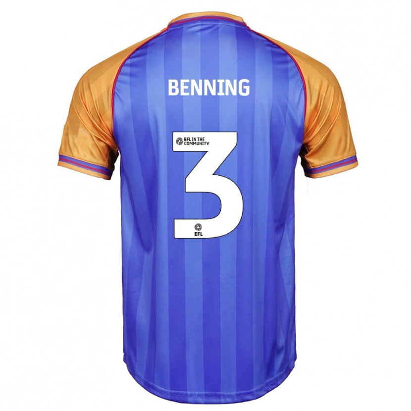 Danxen Kinderen Mal Benning #3 Blauw Oranje Thuisshirt Thuistenue 2025/26 T-Shirt