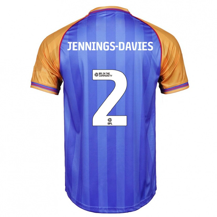 Danxen Kinderen Emily-Grace Jennings-Davies #2 Blauw Oranje Thuisshirt Thuistenue 2025/26 T-Shirt