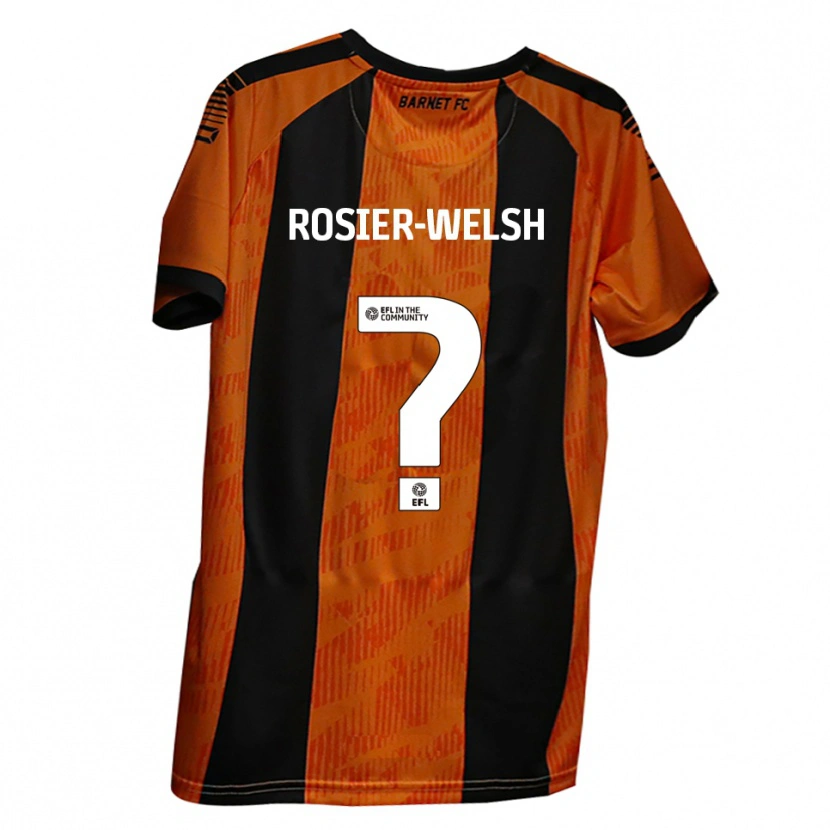 Danxen Kinderen Destiny Rosier-Welsh #0 Oranje Zwart Thuisshirt Thuistenue 2025/26 T-Shirt