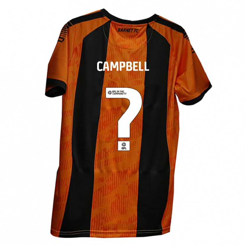 Danxen Kinderen Shamoy Campbell #0 Oranje Zwart Thuisshirt Thuistenue 2025/26 T-Shirt