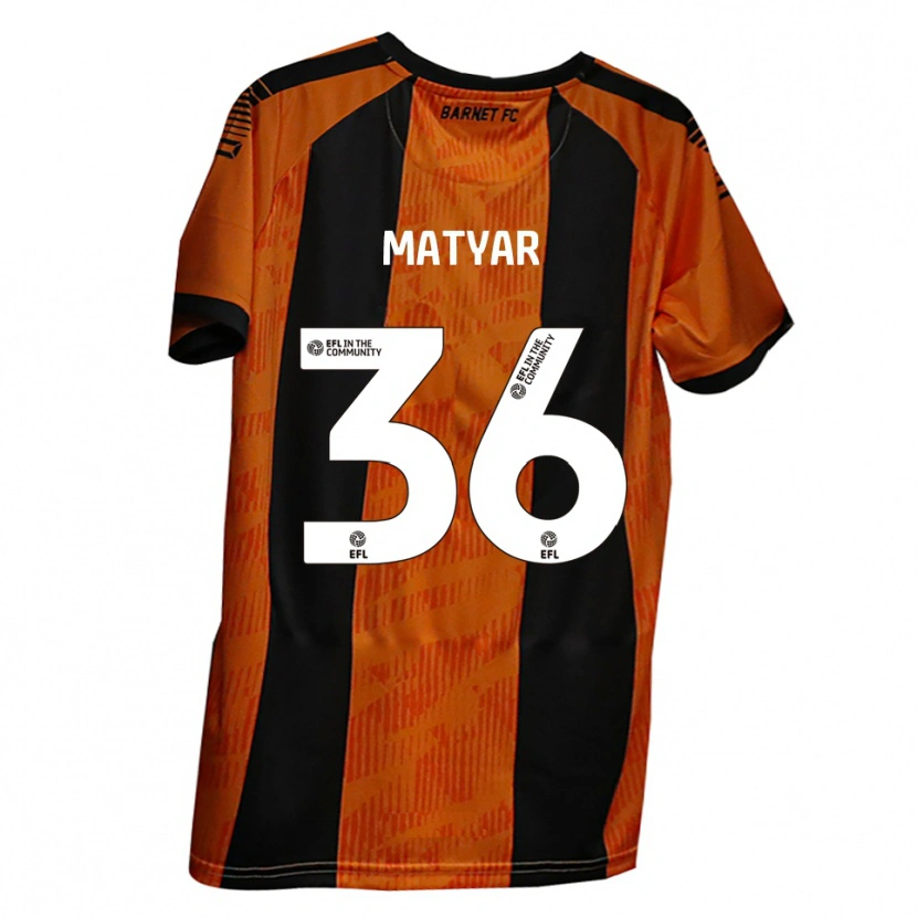 Danxen Kinderen Rohat Matyar #36 Oranje Zwart Thuisshirt Thuistenue 2025/26 T-Shirt
