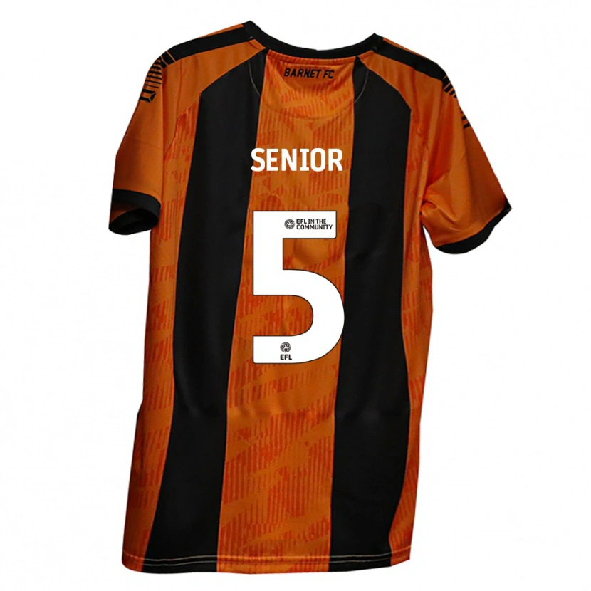 Danxen Kinderen Adam Senior #5 Oranje Zwart Thuisshirt Thuistenue 2025/26 T-Shirt