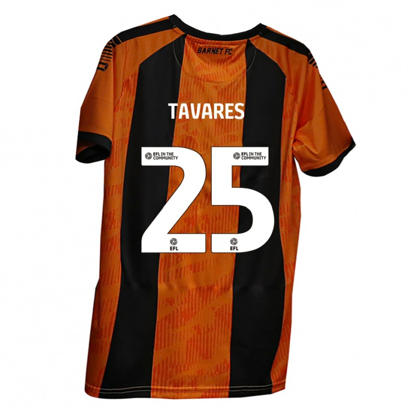 Danxen Kinderen Nikola Tavares #25 Oranje Zwart Thuisshirt Thuistenue 2025/26 T-Shirt