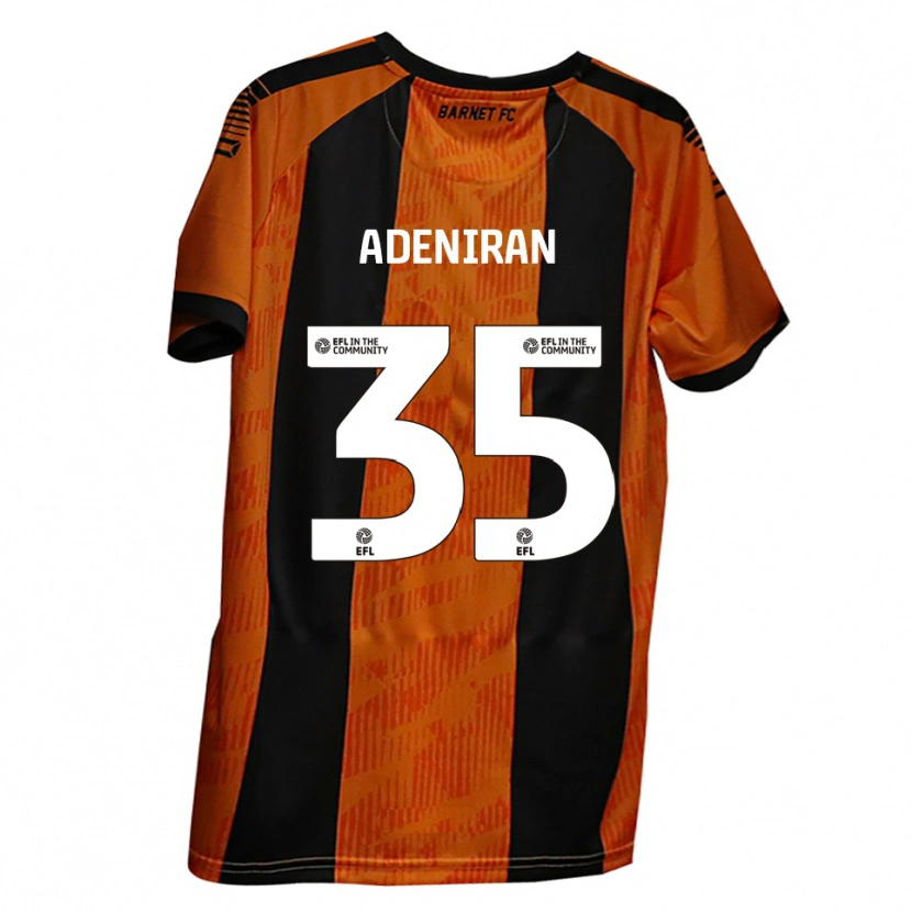 Danxen Kinderen Dennis Adeniran #35 Oranje Zwart Thuisshirt Thuistenue 2025/26 T-Shirt
