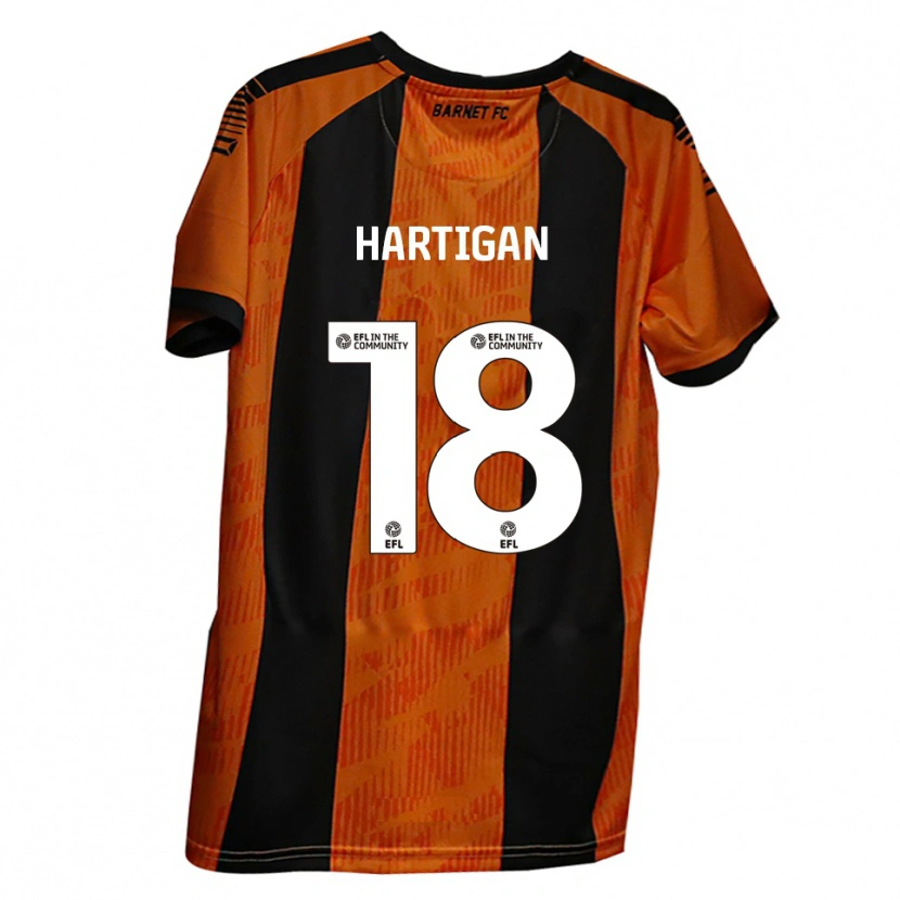Danxen Kinderen Anthony Hartigan #18 Oranje Zwart Thuisshirt Thuistenue 2025/26 T-Shirt