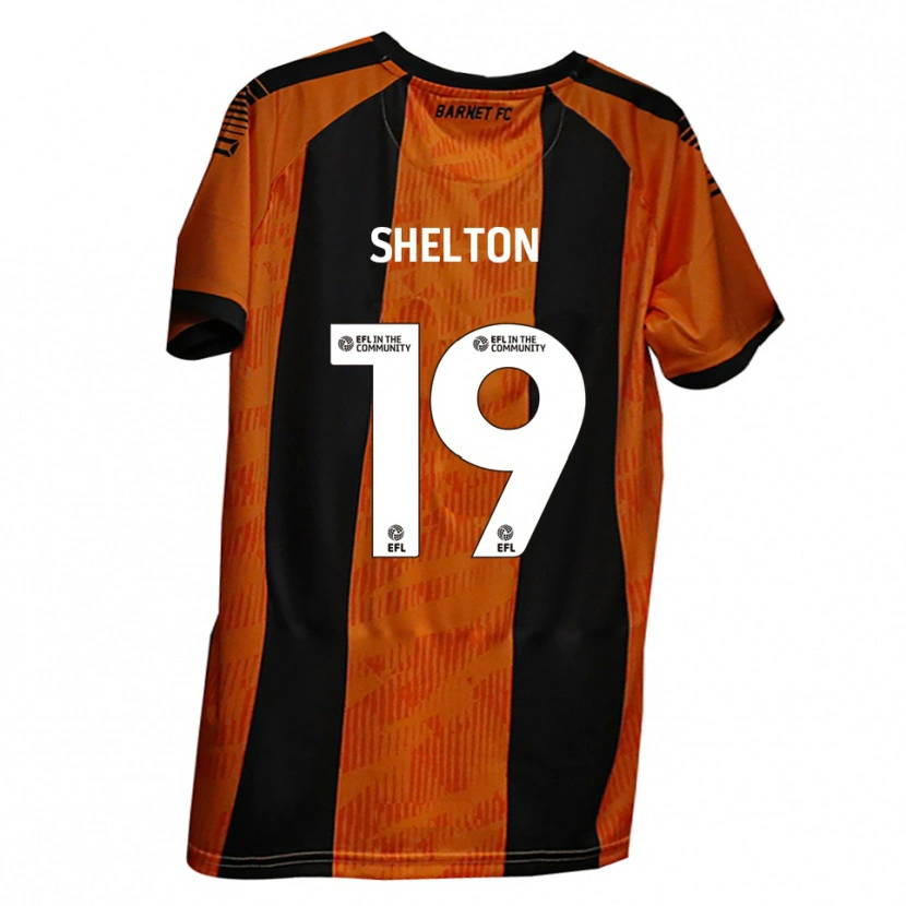 Danxen Kinderen Mark Shelton #19 Oranje Zwart Thuisshirt Thuistenue 2025/26 T-Shirt