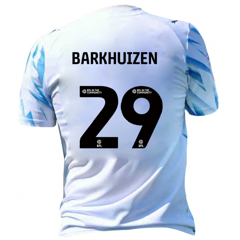 Danxen Kinderen Tom Barkhuizen #29 Wit Hemelsblauw Thuisshirt Thuistenue 2025/26 T-Shirt