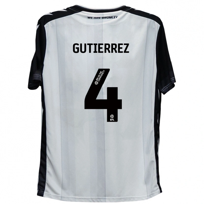 Danxen Kinderen William Gutierrez #4 Wit Zwart Thuisshirt Thuistenue 2025/26 T-Shirt