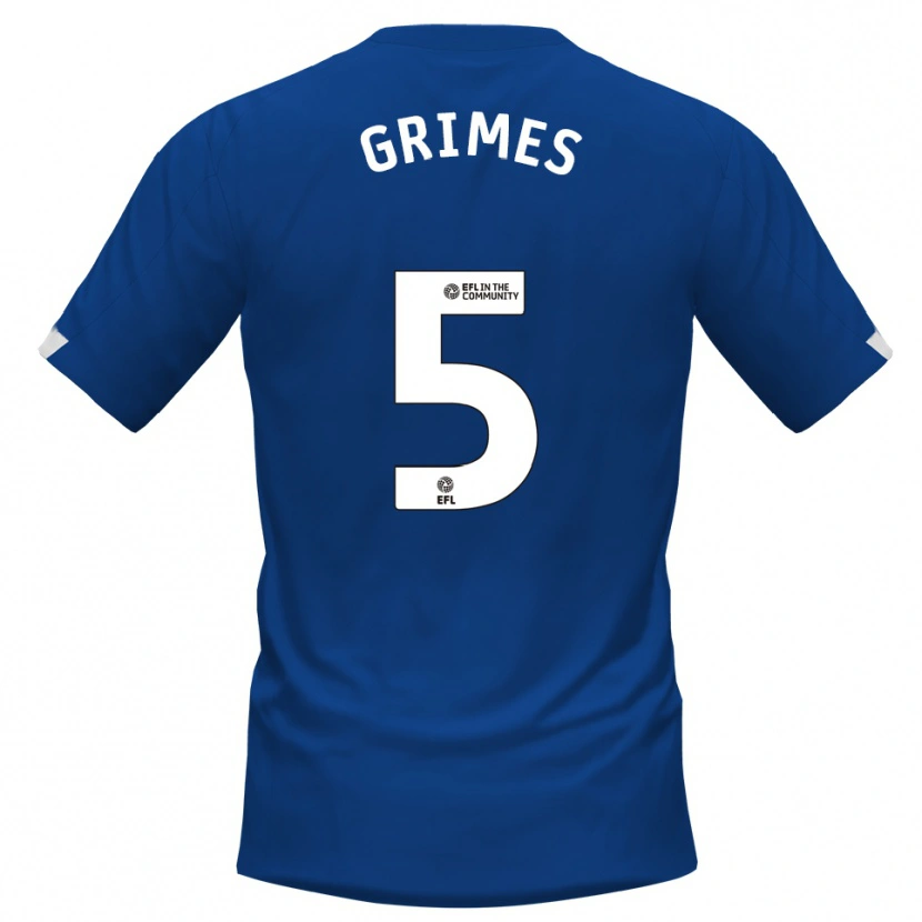 Danxen Kinderen Jamie Grimes #5 Blauw Wit Thuisshirt Thuistenue 2025/26 T-Shirt
