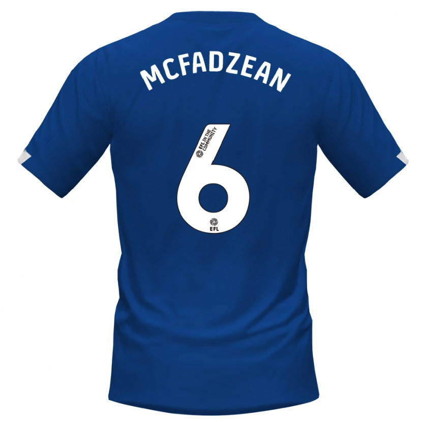 Danxen Kinderen Kyle Mcfadzean #6 Blauw Wit Thuisshirt Thuistenue 2025/26 T-Shirt