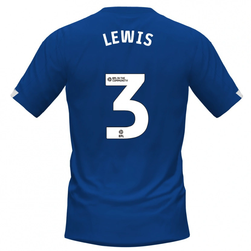 Danxen Kinderen Adam Lewis #3 Blauw Wit Thuisshirt Thuistenue 2025/26 T-Shirt