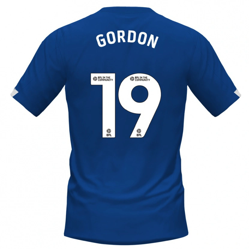 Danxen Kinderen Lewis Gordon #19 Blauw Wit Thuisshirt Thuistenue 2025/26 T-Shirt