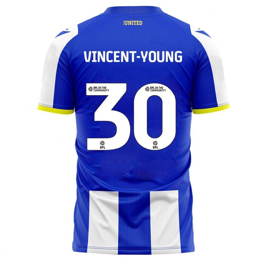 Danxen Kinderen Kane Vincent-Young #30 Blauw Wit Thuisshirt Thuistenue 2025/26 T-Shirt