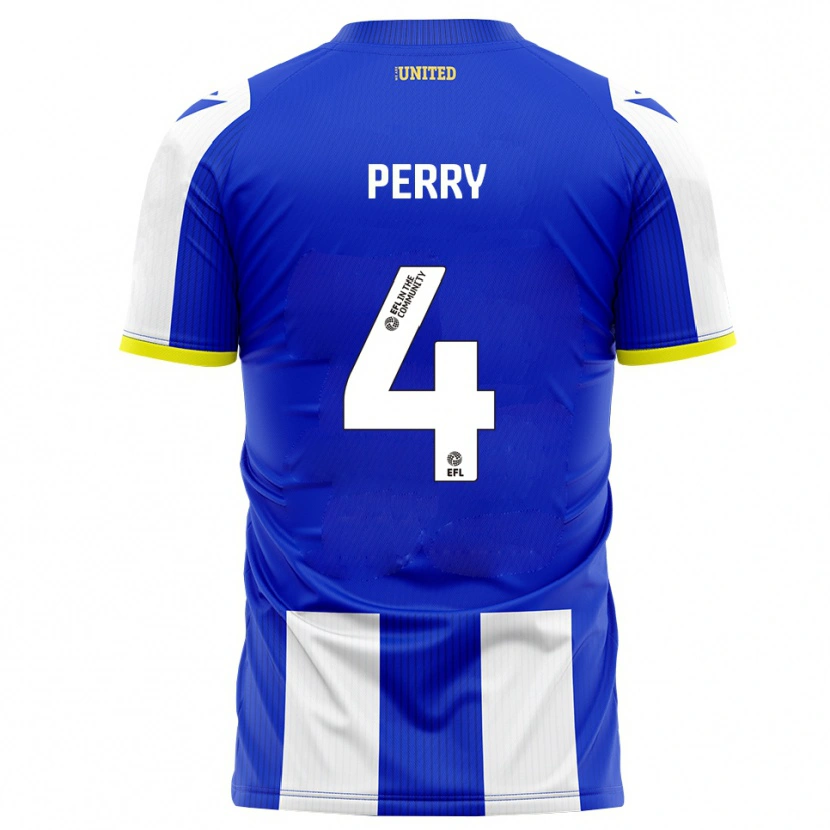 Danxen Kinderen Ben Perry #4 Blauw Wit Thuisshirt Thuistenue 2025/26 T-Shirt