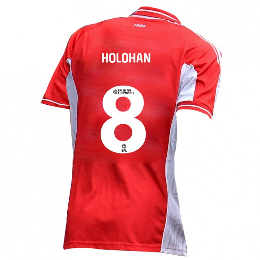 Danxen Kinderen Gavan Holohan #8 Rood Wit Thuisshirt Thuistenue 2025/26 T-Shirt