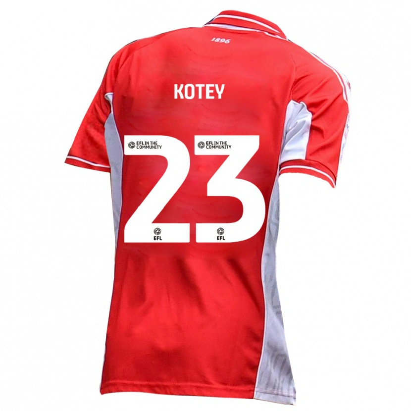 Danxen Kinderen Fate Kotey #23 Rood Wit Thuisshirt Thuistenue 2025/26 T-Shirt