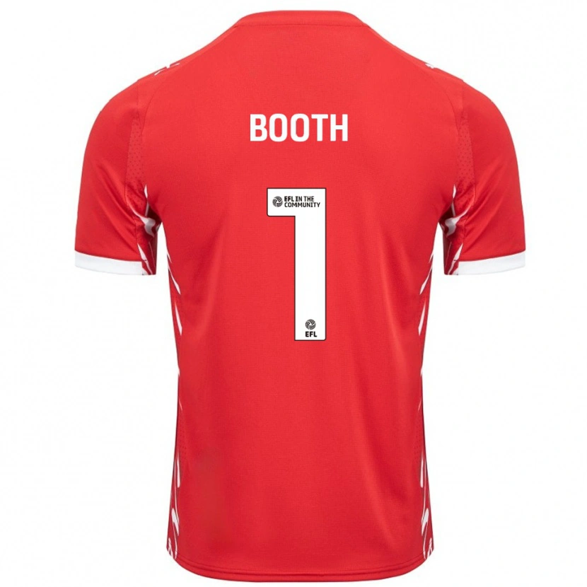 Danxen Kinderen Tom Booth #1 Rood Wit Thuisshirt Thuistenue 2025/26 T-Shirt
