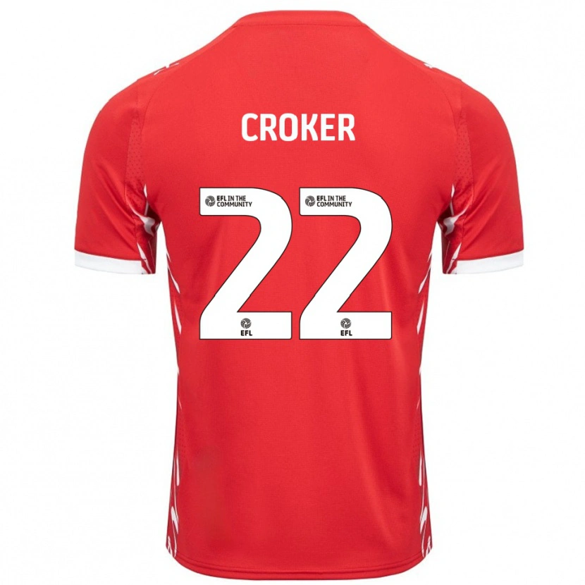 Danxen Kinderen Phil Croker #22 Rood Wit Thuisshirt Thuistenue 2025/26 T-Shirt